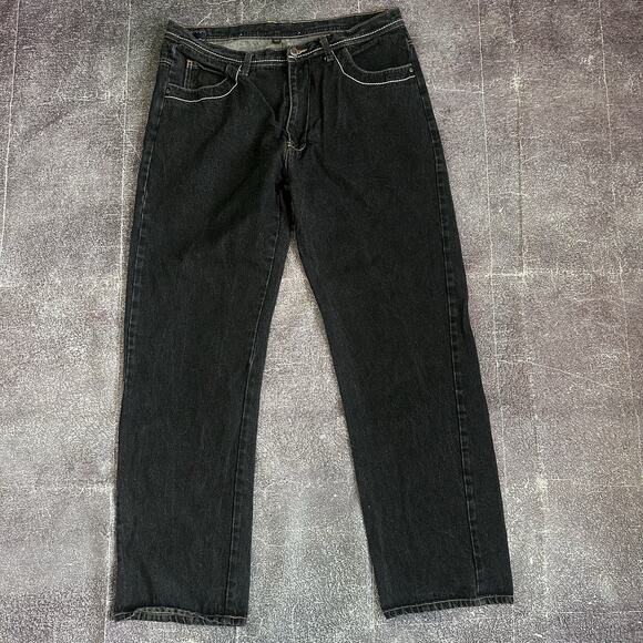 Karl Kani Other - Men's Vintage Y2K Karl Kani Black Denim Wide Leg Embroidered Jeans Sz 38 X 34